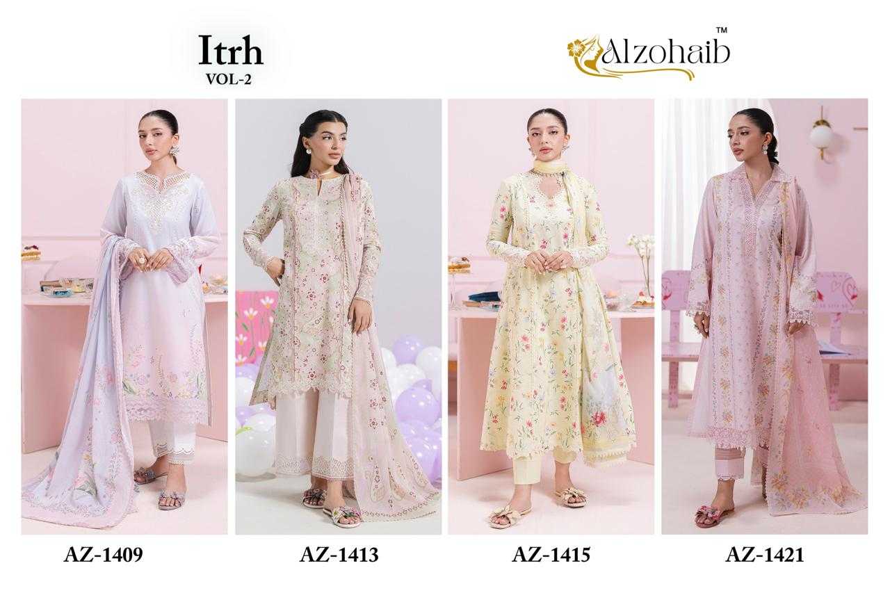 Ynf Pure Cotton KESH677 ALZOHAIB Suits & Dresses Wholesale Ladies Suits Embroidery Suits Casual Dresses Manufacturer- Kapda Export