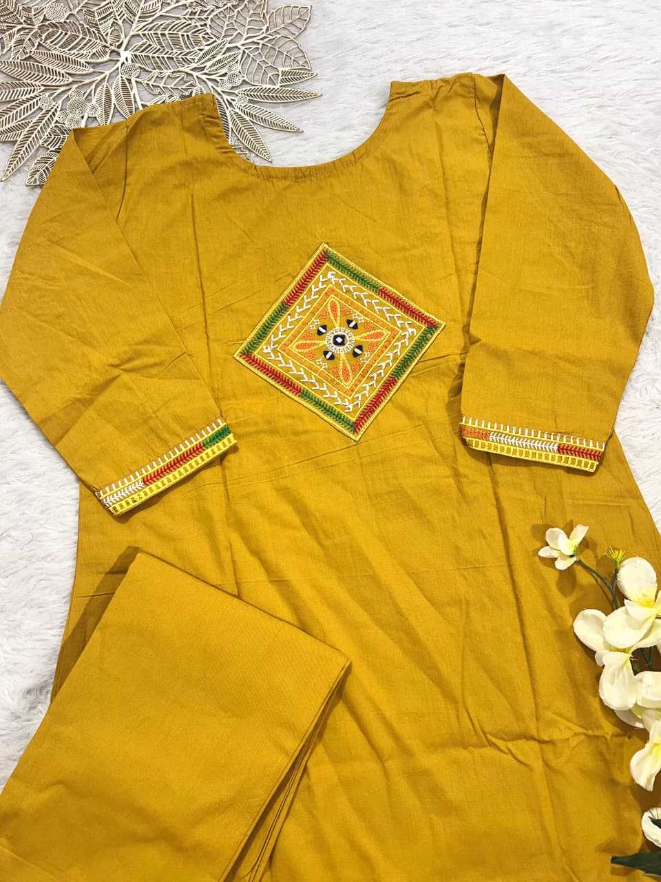 Ynf Pure Cotton KESH684 WORK Kurti Wholesale Embroidered Kurtis Kurti With Palazzo Kurtis With Pockets Manufacturer- Kapda Export