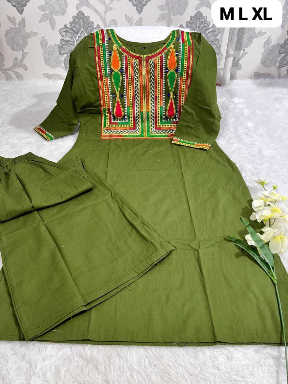 Ynf Pure Cotton KESH684 WORK Kurti Wholesale Embroidered Kurtis Kurti With Palazzo Kurtis With Pockets Manufacturer- Kapda Export