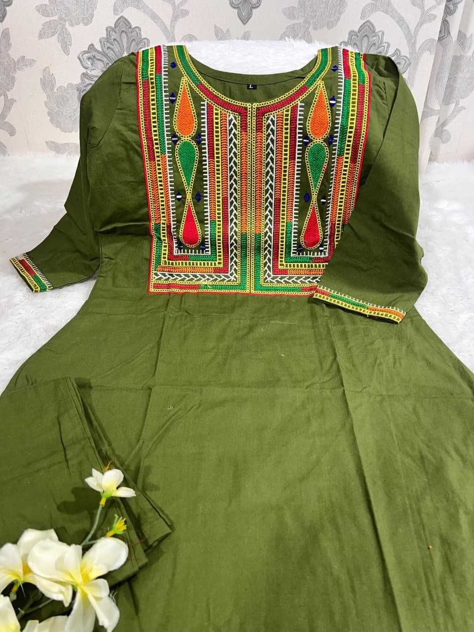 Ynf Pure Cotton KESH684 WORK Kurti Wholesale Embroidered Kurtis Kurti With Palazzo Kurtis With Pockets Manufacturer- Kapda Export