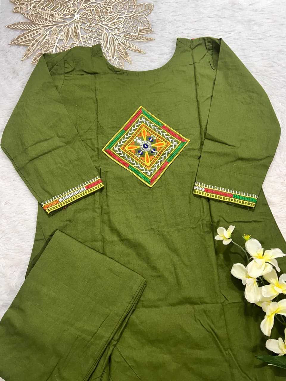 Ynf Pure Cotton KESH684 WORK Kurti Wholesale Embroidered Kurtis Kurti With Palazzo Kurtis With Pockets Manufacturer- Kapda Export