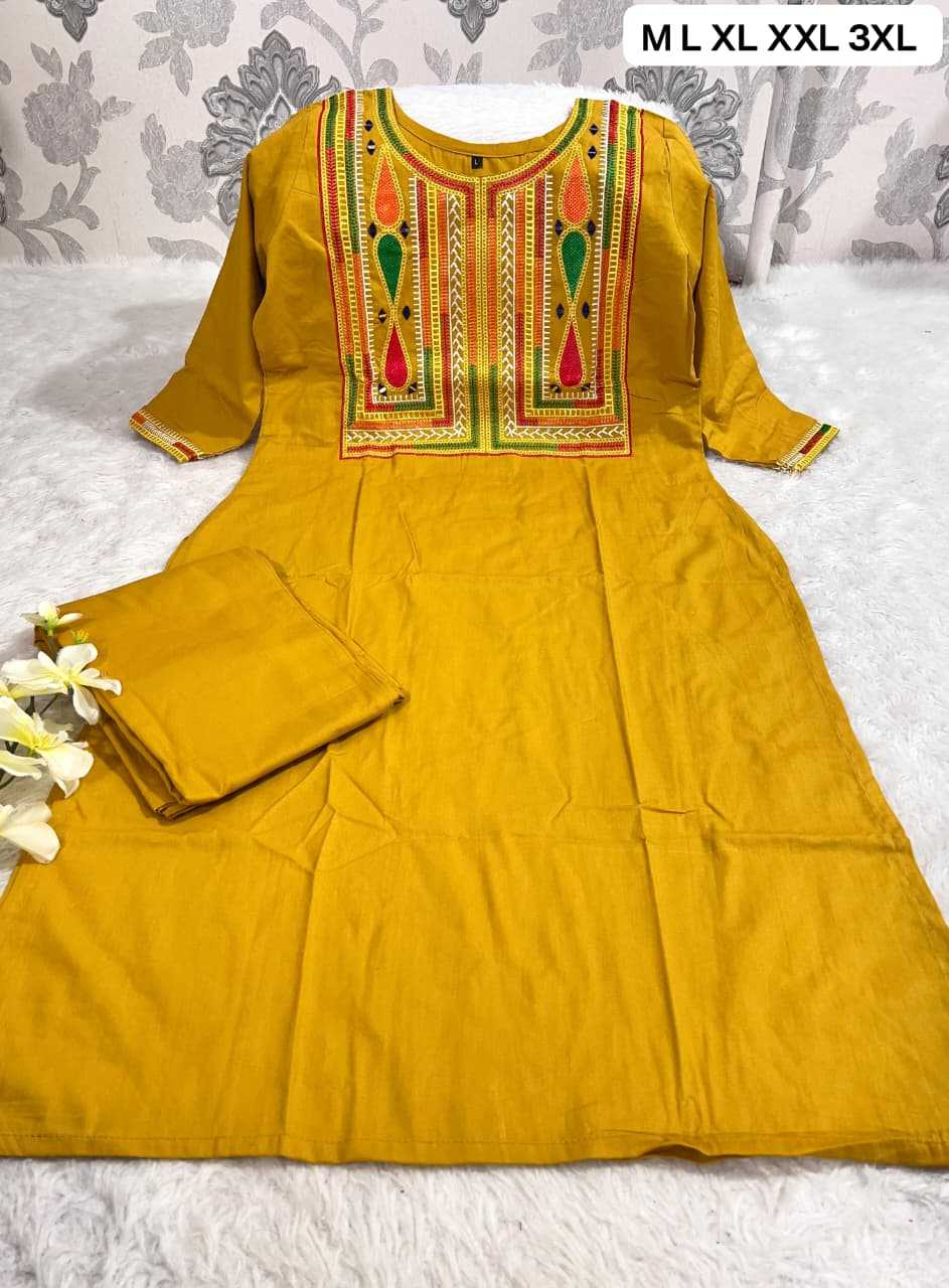Ynf Pure Cotton KESH684 WORK Kurti Wholesale Embroidered Kurtis Kurti With Palazzo Kurtis With Pockets Manufacturer- Kapda Export