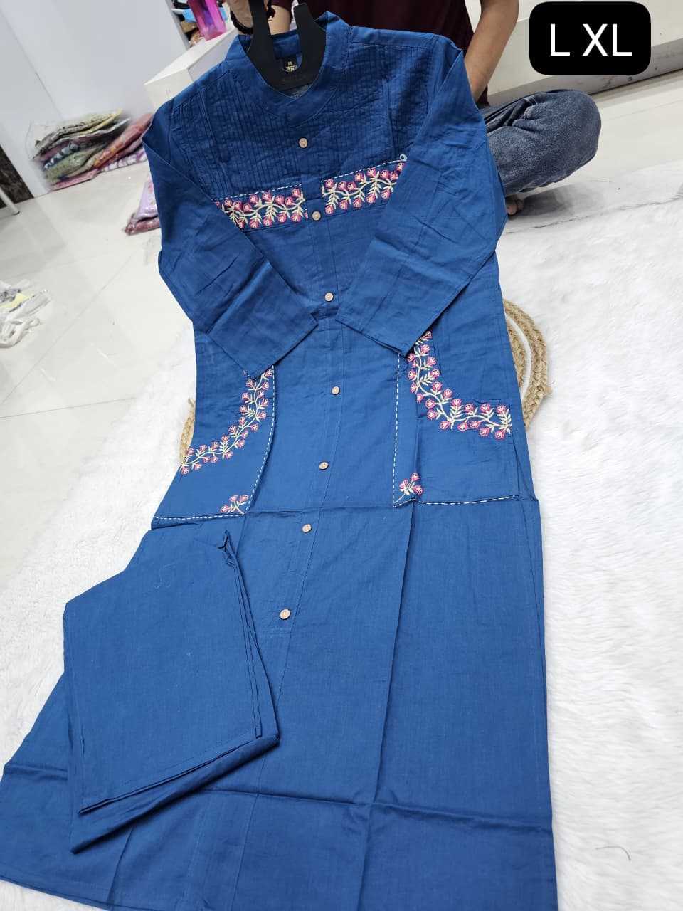 Ynf Pure Cotton KESH720 FANCY Kurti Wholesale Mirror Work Kurti Fancy Kurti Kurti With Palazzo Manufacturer- Kapda Export