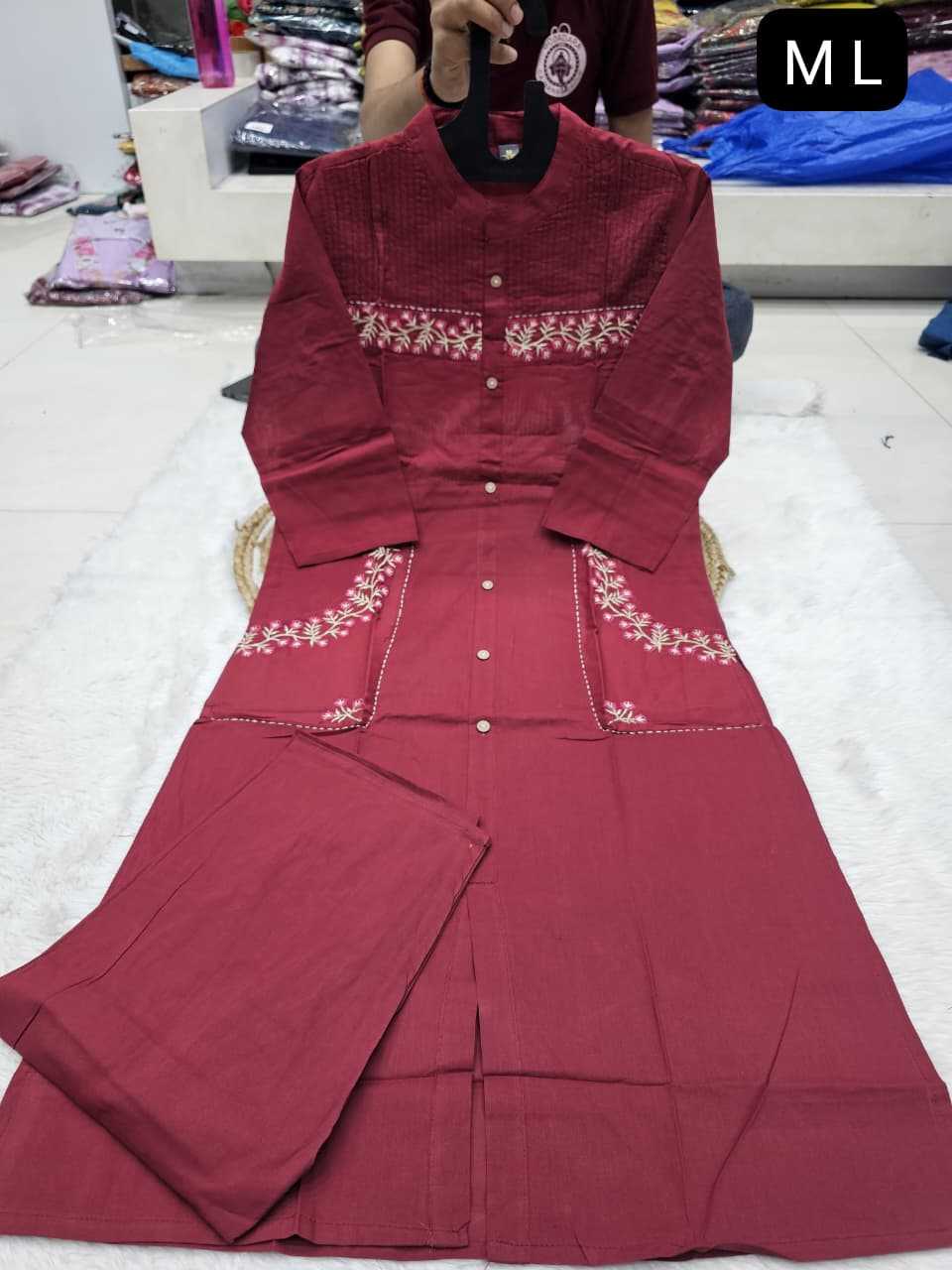 Ynf Pure Cotton KESH720 FANCY Kurti Wholesale Mirror Work Kurti Fancy Kurti Kurti With Palazzo Manufacturer- Kapda Export