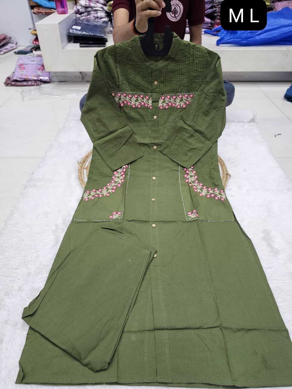 Ynf Pure Cotton KESH720 FANCY Kurti Wholesale Mirror Work Kurti Fancy Kurti Kurti With Palazzo Manufacturer- Kapda Export