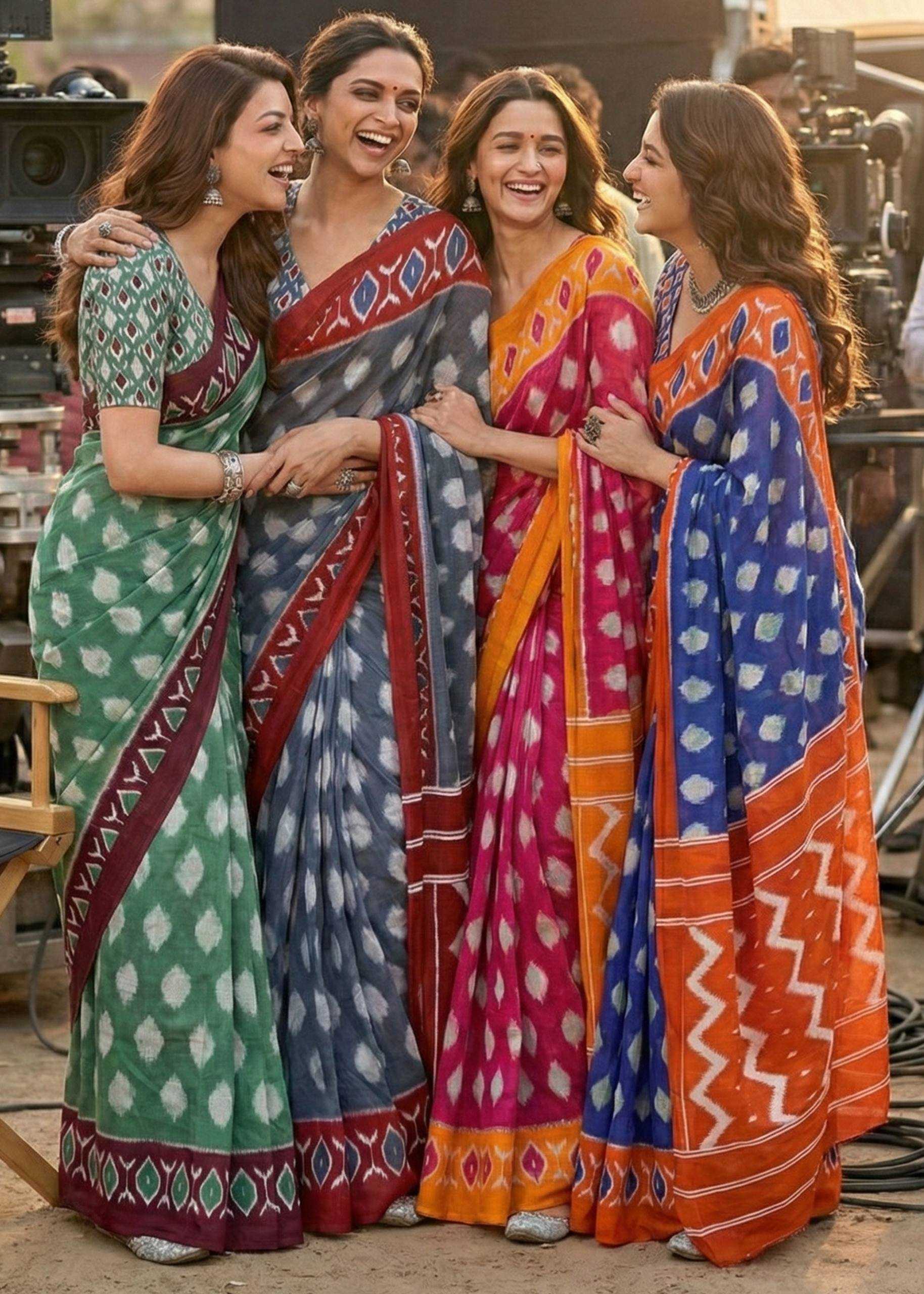 Ynf Pure Cotton RIN229 EMARAT Sarees Wholesale Printed Sarees Ikkat Saree Cotton Sarees Manufacturer- Kapda Export