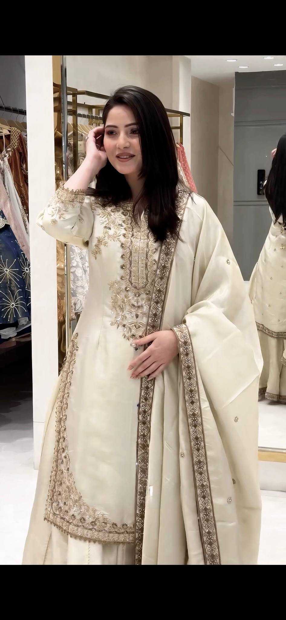 Ynf Pure Silk KESH159 1058 Suits & Dresses Wedding Collections Wholesale Ladies Silk Suit Embroidered Suits Wedding Outfits Manufacturer- Kapda Export