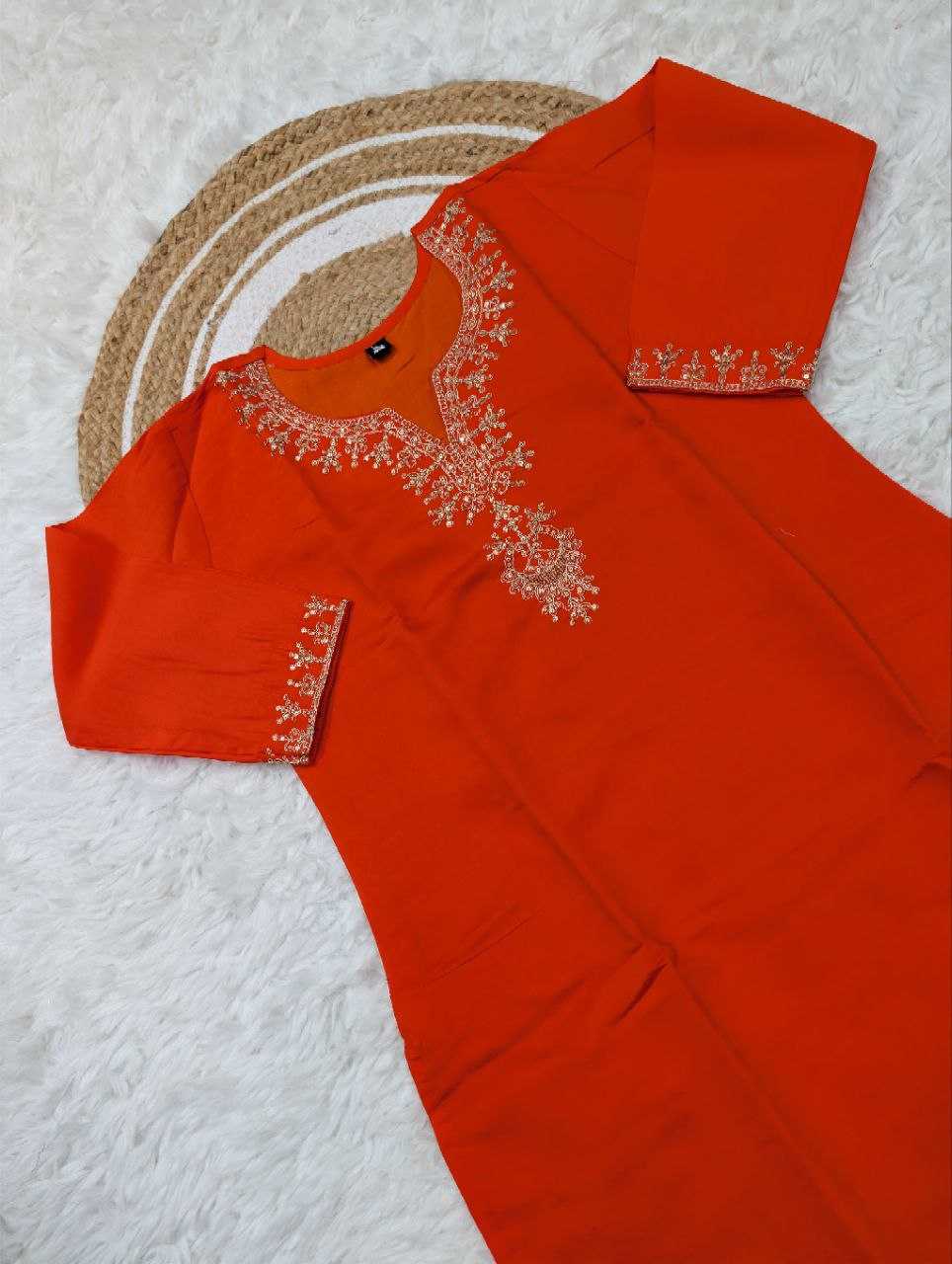 Ynf Pure Viscos KESH529 DEVANSHI Kurti Wholesale Workwear Kurtis Festive Kurtis Embroidered Kurtis Manufacturer- Kapda Export