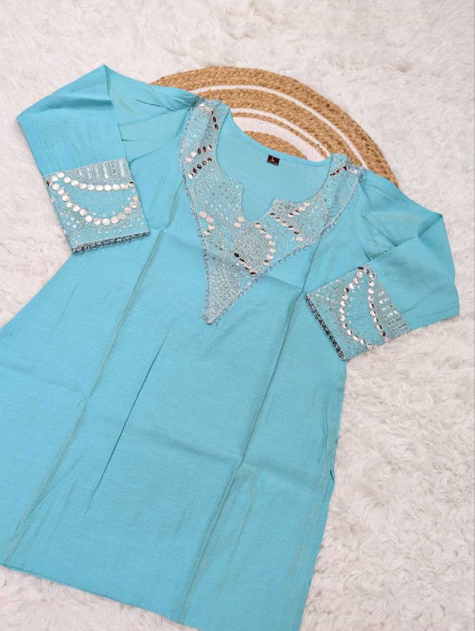 Ynf Pure Viscos KESH529 MISRI Kurti Wholesale Workwear Kurtis Embroidered Kurtis Silk Kurtis Manufacturer- Kapda Export