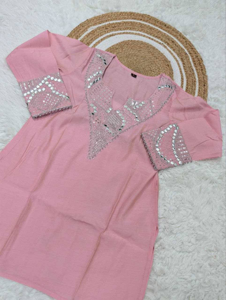 Ynf Pure Viscos KESH529 MISRI Kurti Wholesale Workwear Kurtis Embroidered Kurtis Silk Kurtis Manufacturer- Kapda Export