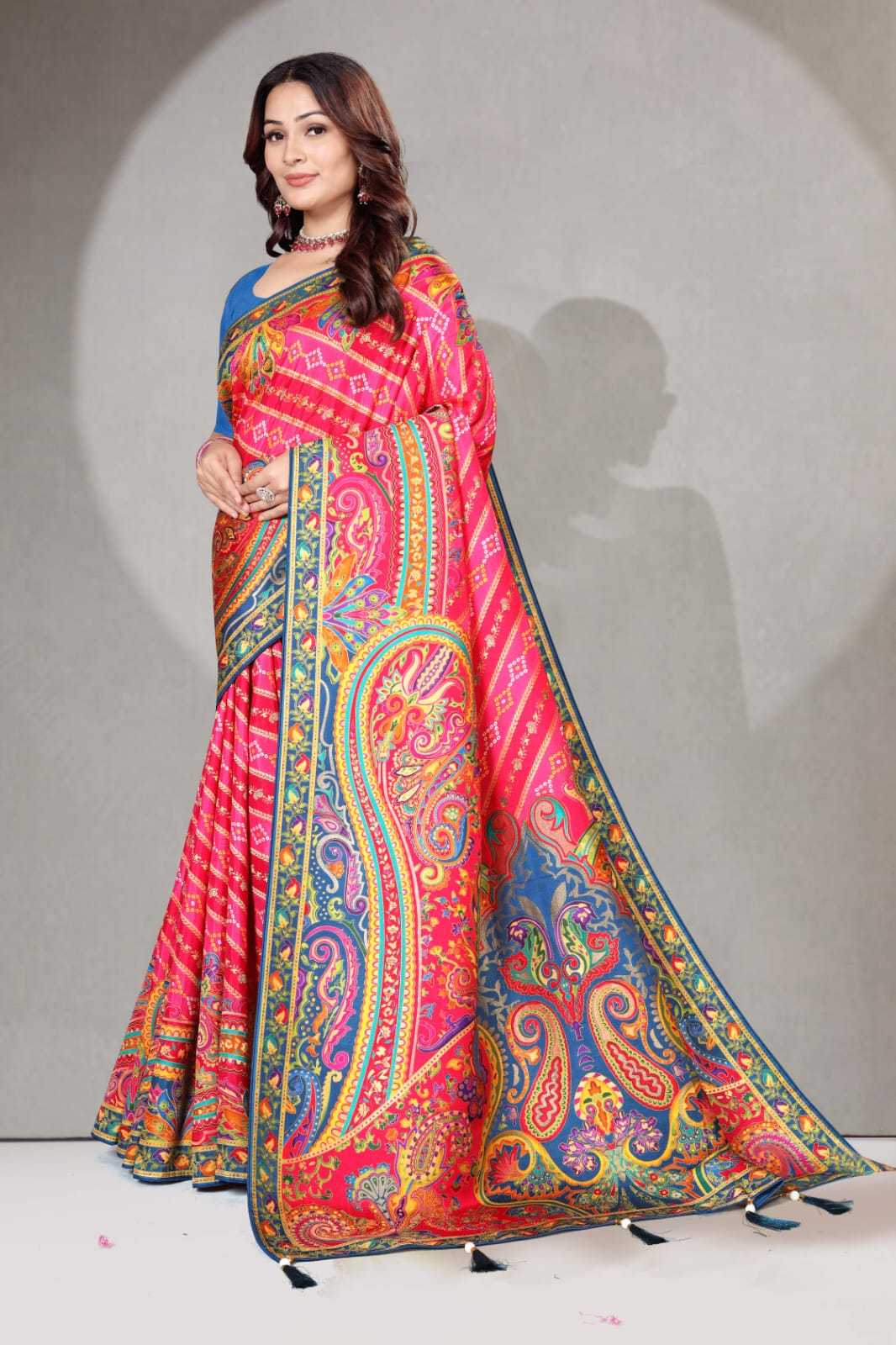 Ynf Pure Viscos KESH583 RANGTAALI Silk Sarees Wholesale Heavy Silk Sarees Silk Sarees With Contrast Pallu Zari Border Silk Sarees Manufacturer- Kapda Export