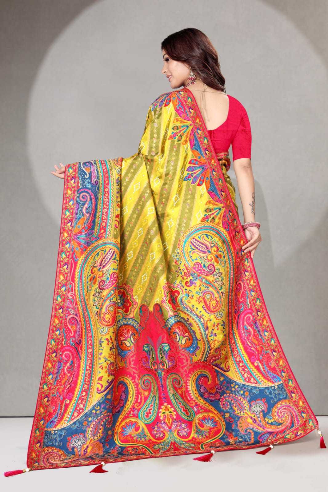 Ynf Pure Viscos KESH583 RANGTAALI Silk Sarees Wholesale Heavy Silk Sarees Silk Sarees With Contrast Pallu Zari Border Silk Sarees Manufacturer- Kapda Export