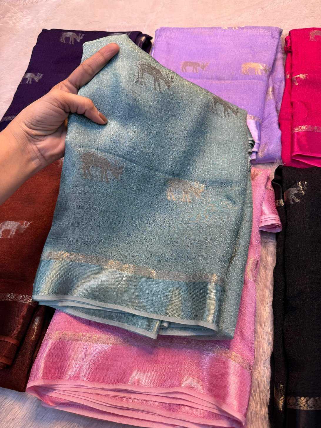 Ynf Pure Viscos KESH604 satin patta Sarees Wholesale Jute Sarees Jacquard Saree Viscose Saree Manufacturer- Kapda Export