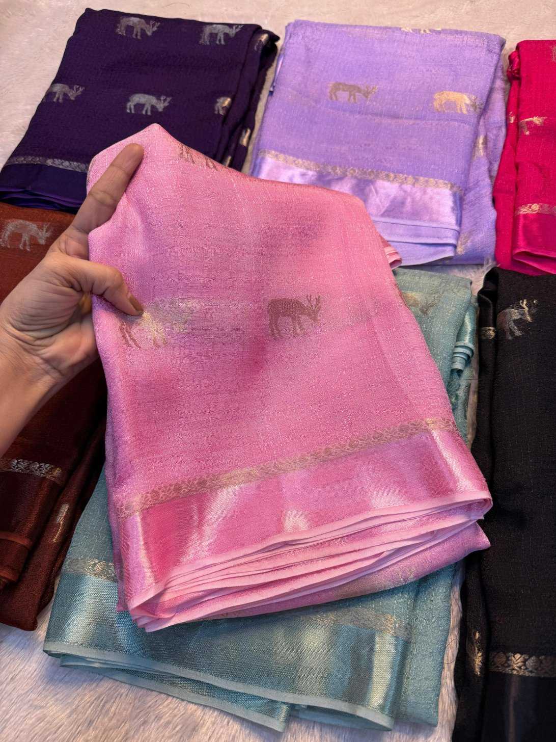 Ynf Pure Viscos KESH604 satin patta Sarees Wholesale Jute Sarees Jacquard Saree Viscose Saree Manufacturer- Kapda Export