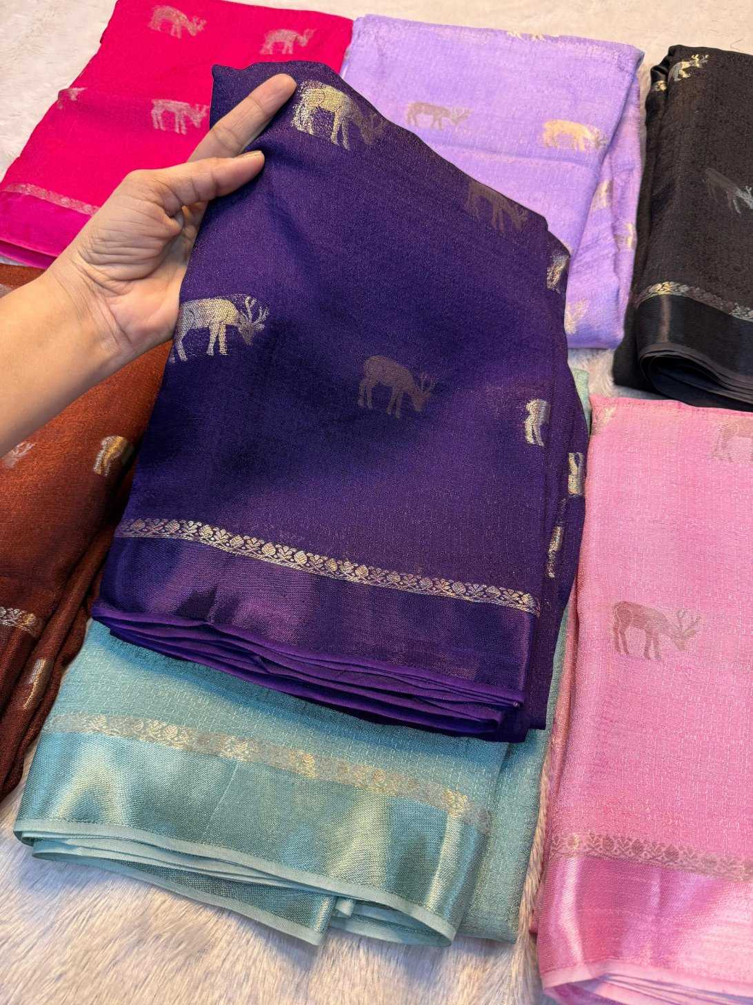 Ynf Pure Viscos KESH604 satin patta Sarees Wholesale Jute Sarees Jacquard Saree Viscose Saree Manufacturer- Kapda Export
