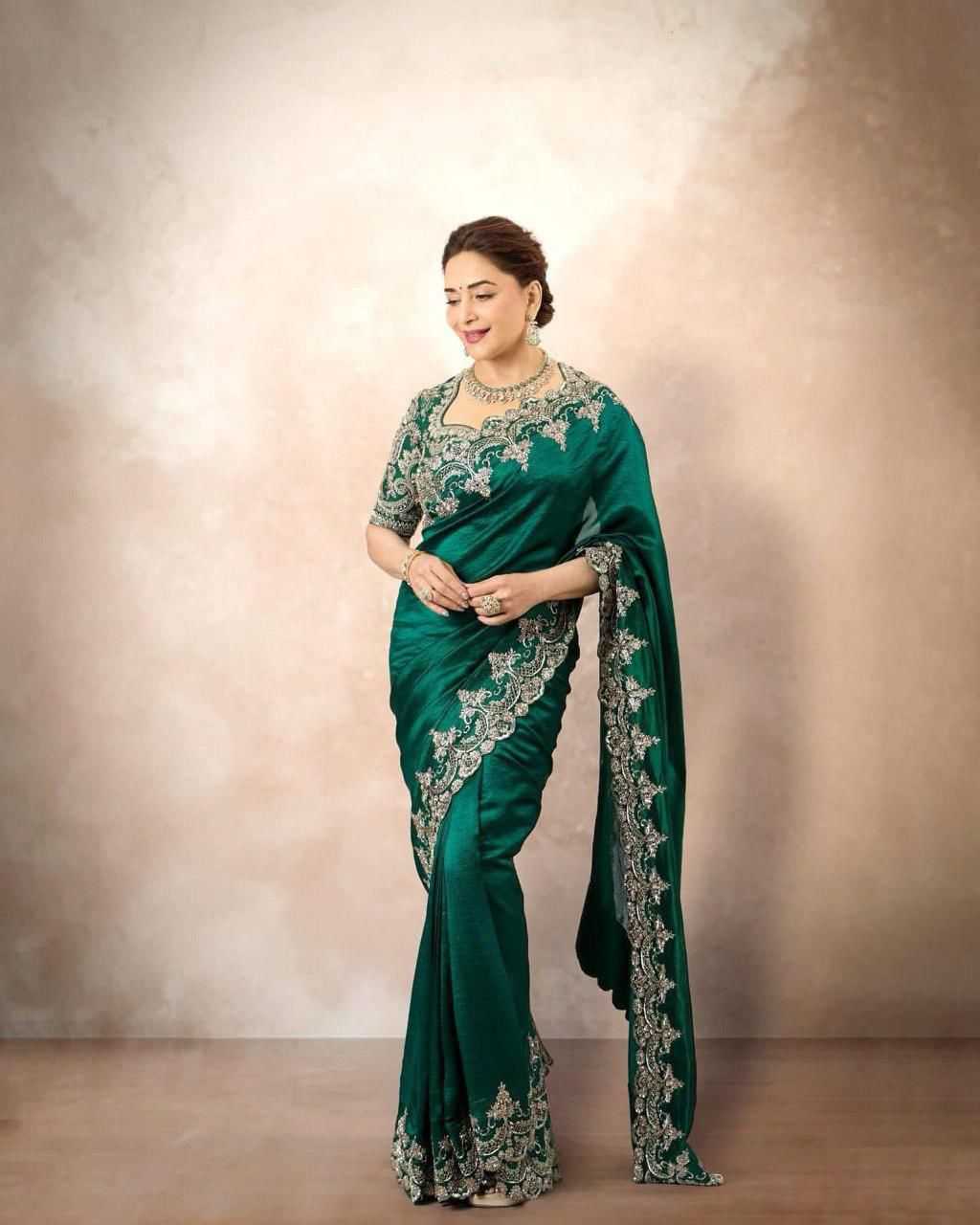 Ynf Rangoli Silk RIN164 103 Sarees Bollywood Collections Wholesale Embroidered Sarees Madhuri Dixit Collections Silk Sarees Manufacturer- Kapda Export