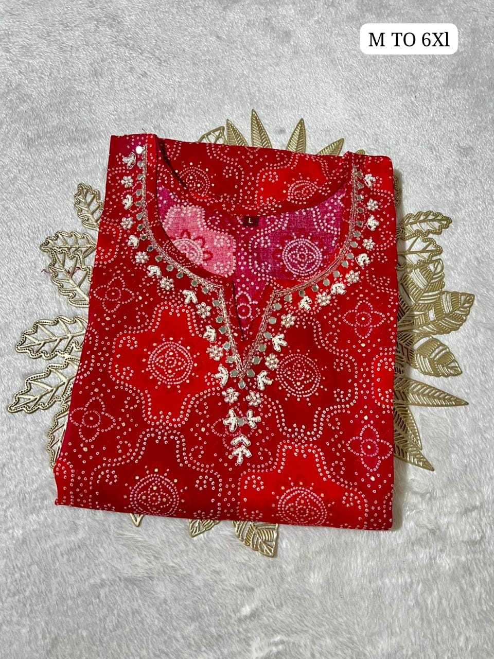 Ynf Rayon Bandhni KESH720 Handwork Kurti Wholesale Designer Kurtis Printed Kurtis Bandhani Kurtis Manufacturer- Kapda Export