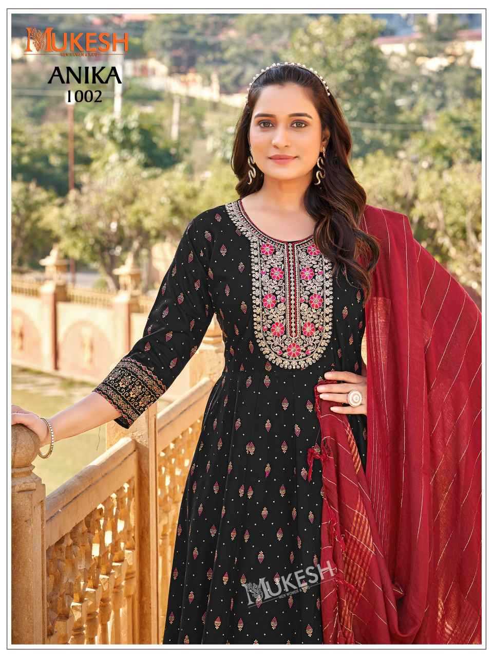 Ynf Rayon KESH530 ANIKA Gowns Wholesale Printed Gowns Embroidery Gowns Sequin Gowns Manufacturer- Kapda Export