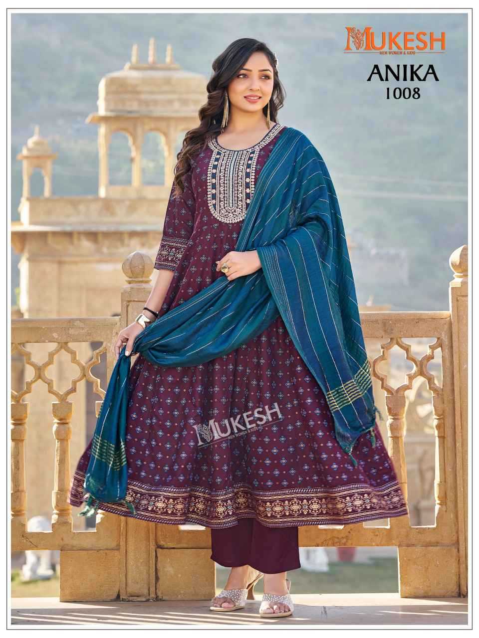 Ynf Rayon KESH530 ANIKA Gowns Wholesale Printed Gowns Embroidery Gowns Sequin Gowns Manufacturer- Kapda Export