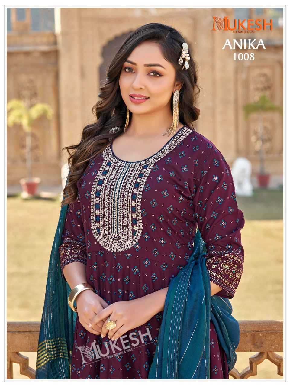 Ynf Rayon KESH530 ANIKA Gowns Wholesale Printed Gowns Embroidery Gowns Sequin Gowns Manufacturer- Kapda Export