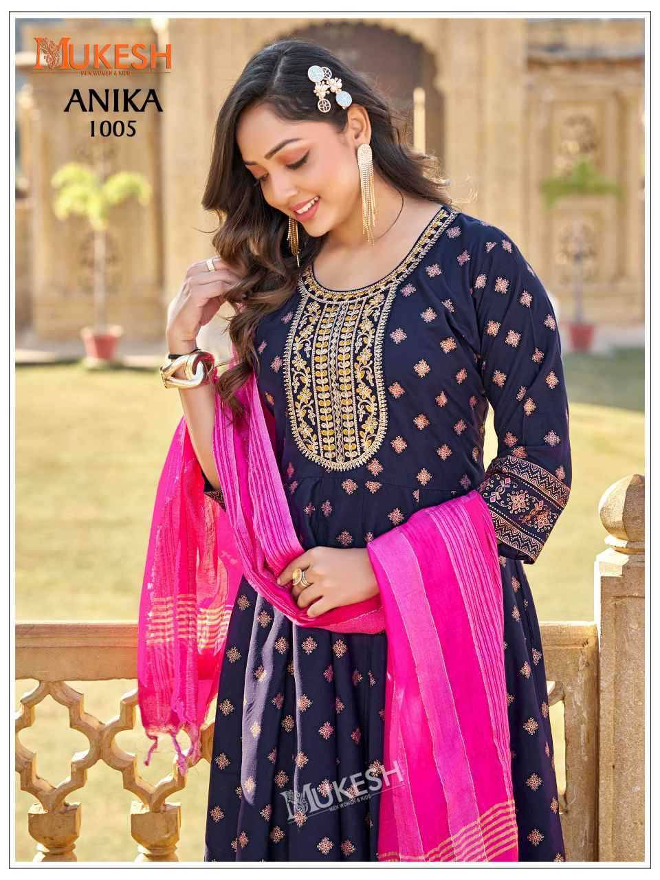 Ynf Rayon KESH530 ANIKA Gowns Wholesale Printed Gowns Embroidery Gowns Sequin Gowns Manufacturer- Kapda Export