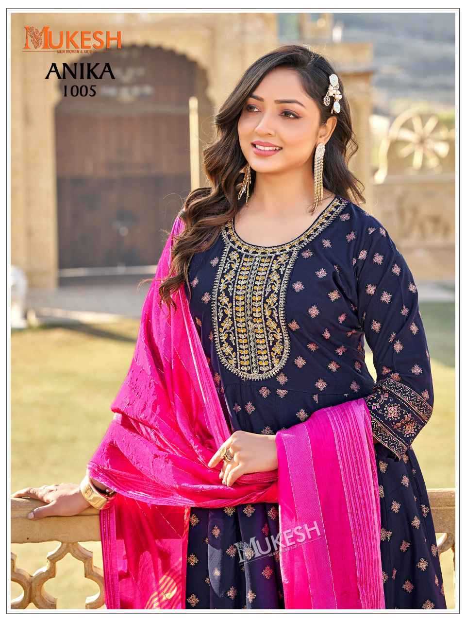 Ynf Rayon KESH530 ANIKA Gowns Wholesale Printed Gowns Embroidery Gowns Sequin Gowns Manufacturer- Kapda Export