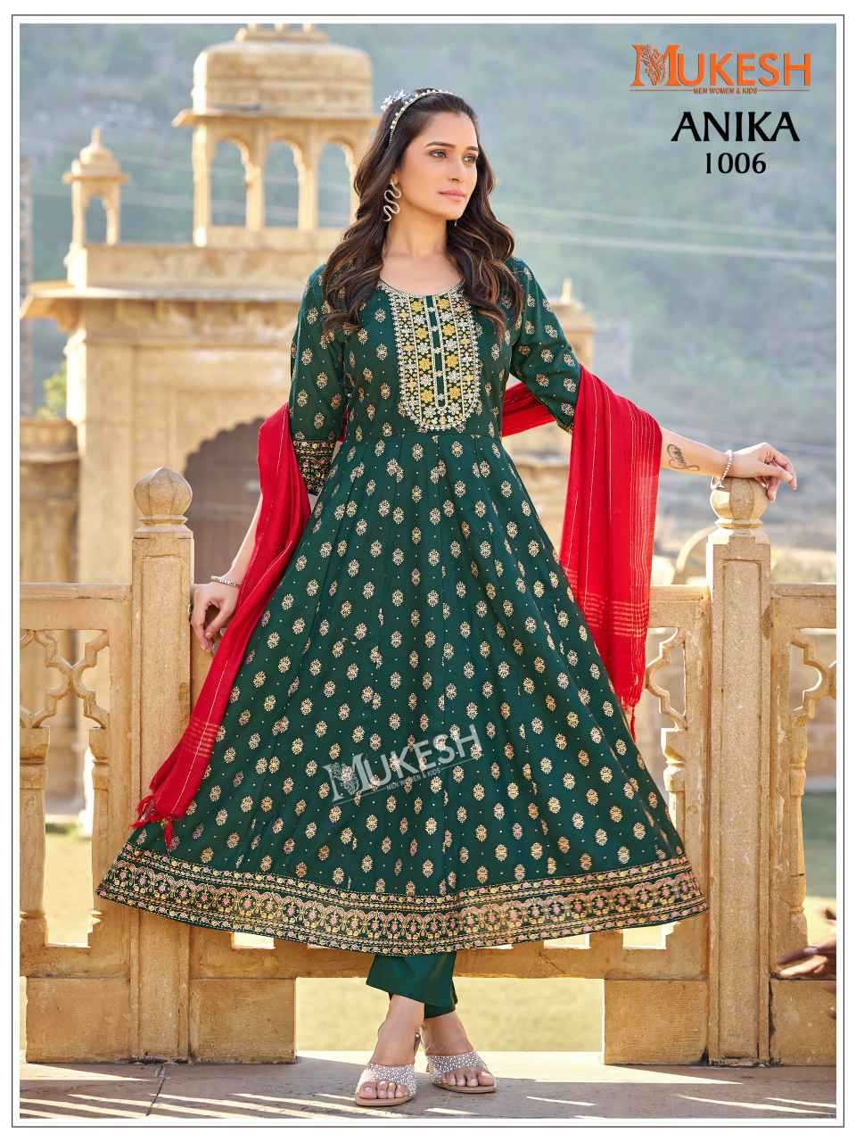 Ynf Rayon KESH530 ANIKA Gowns Wholesale Printed Gowns Embroidery Gowns Sequin Gowns Manufacturer- Kapda Export