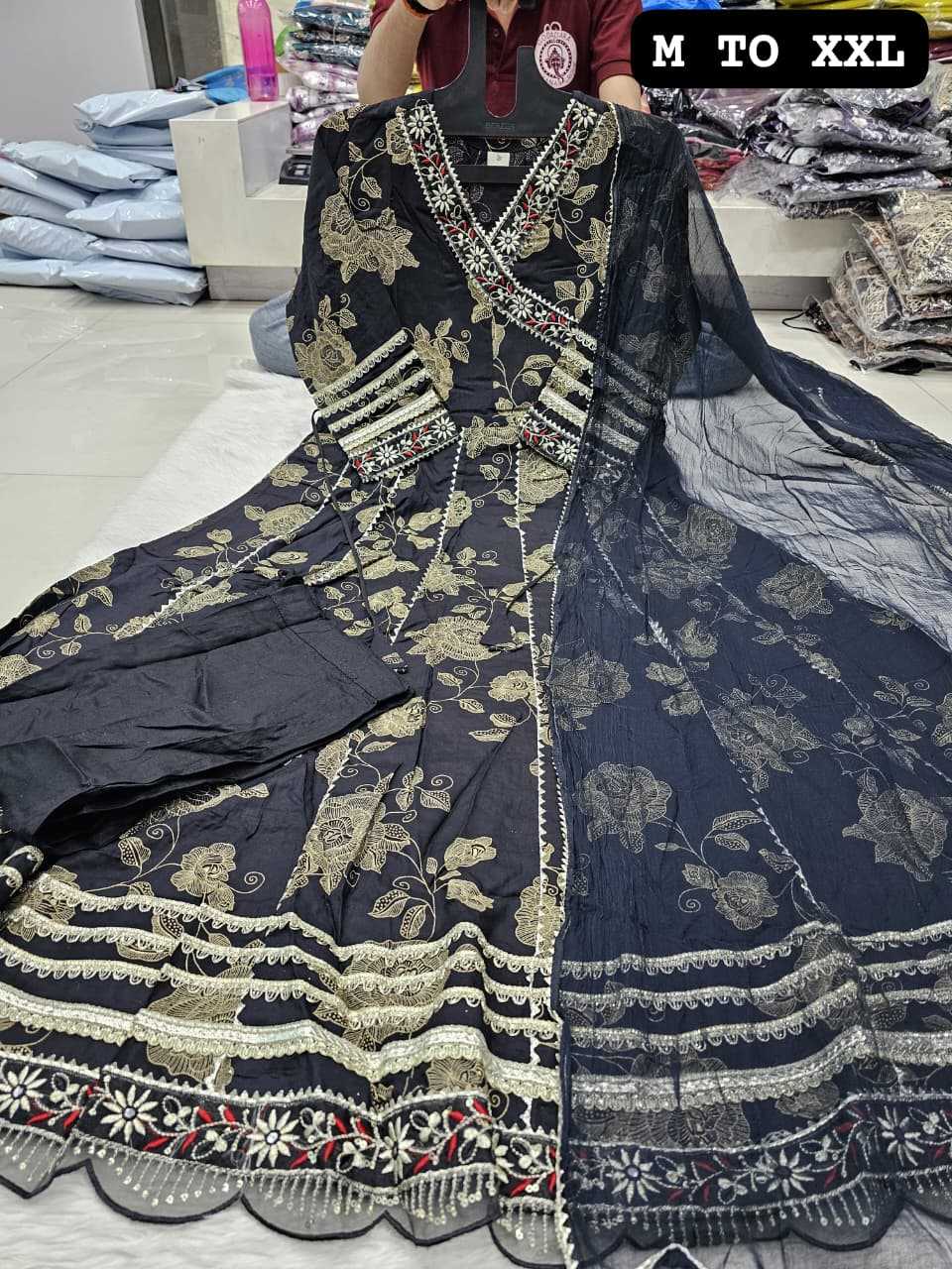 Ynf Rayon KESH720 Designer Gowns Wholesale Embroidery Gowns Anarkali Gown Designer Gowns Manufacturer- Kapda Export