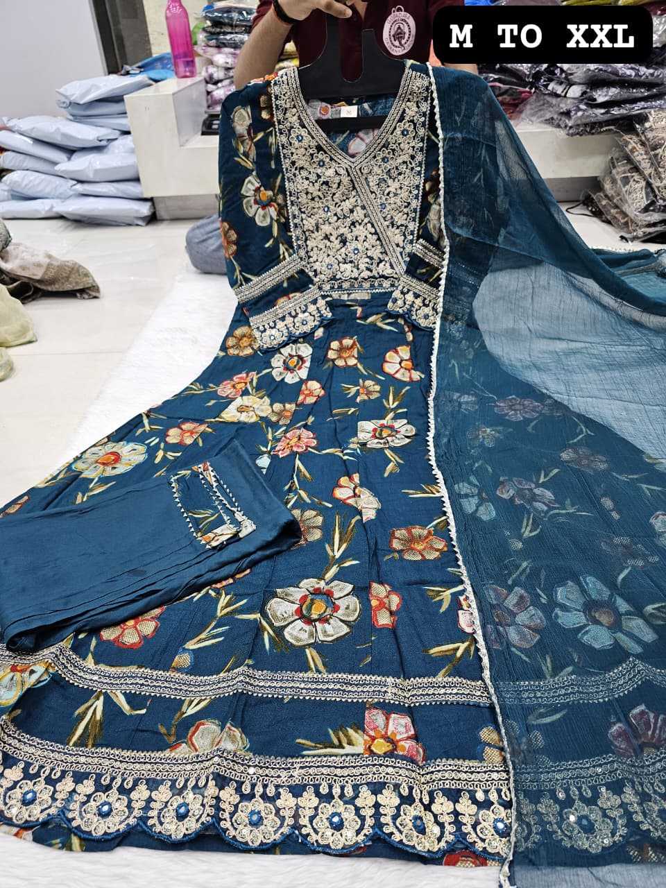 Ynf Rayon KESH720 Designer Gowns Wholesale Embroidery Gowns Anarkali Gown Designer Gowns Manufacturer- Kapda Export