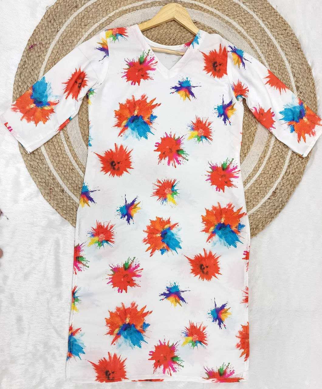 Ynf Rayon RIN218 1061 Kurti Festive Collections Wholesale Festive Kurtis Rayon Kurtis Holi Collections Manufacturer- Kapda Export