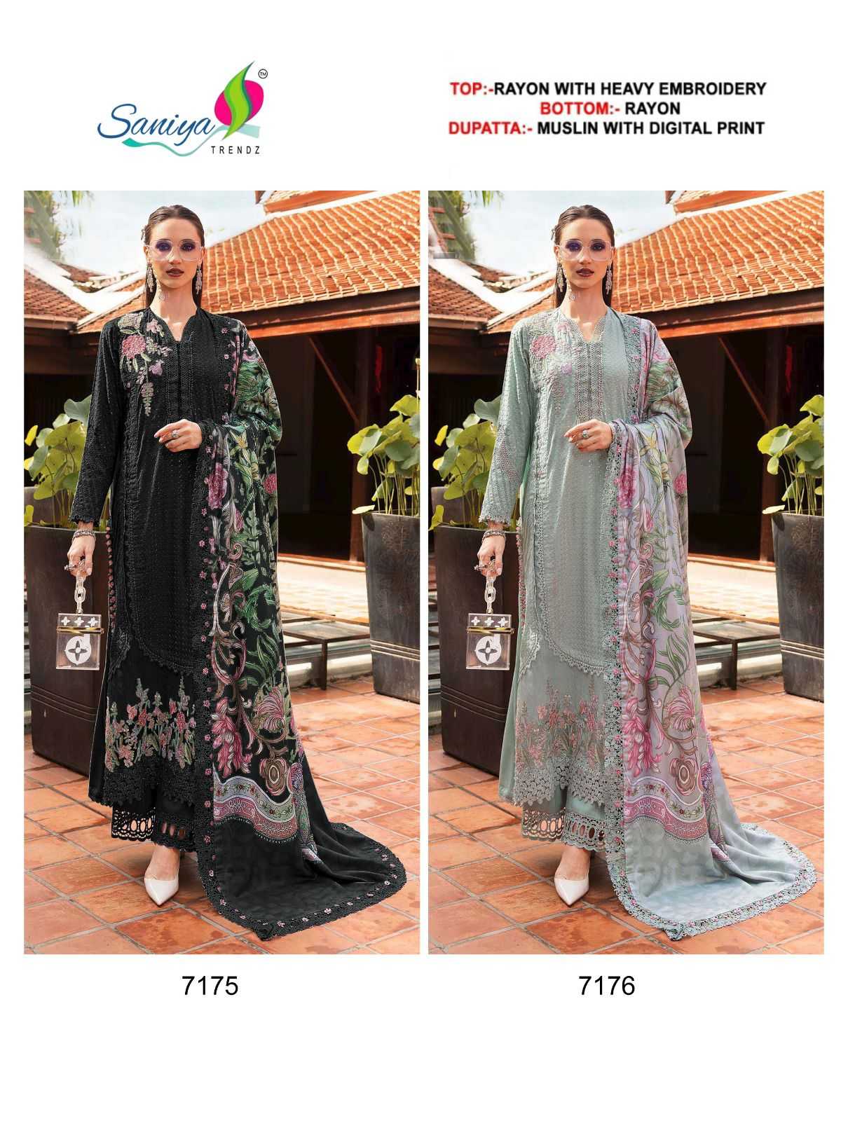 Ynf Reyon Cotton KESH677 SANIYA TRENDZ Suits & Dresses Wholesale Ladies Suits Embroidery Suits Cotton Suits Manufacturer- Kapda Export