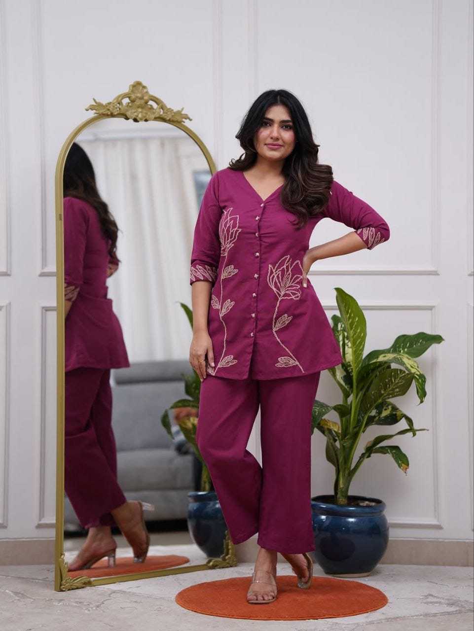 Ynf Reyon Cotton KESH684 Reyon Western Wears Wholesale Co-ord Set Tops Bottom Wear Manufacturer- Kapda Export