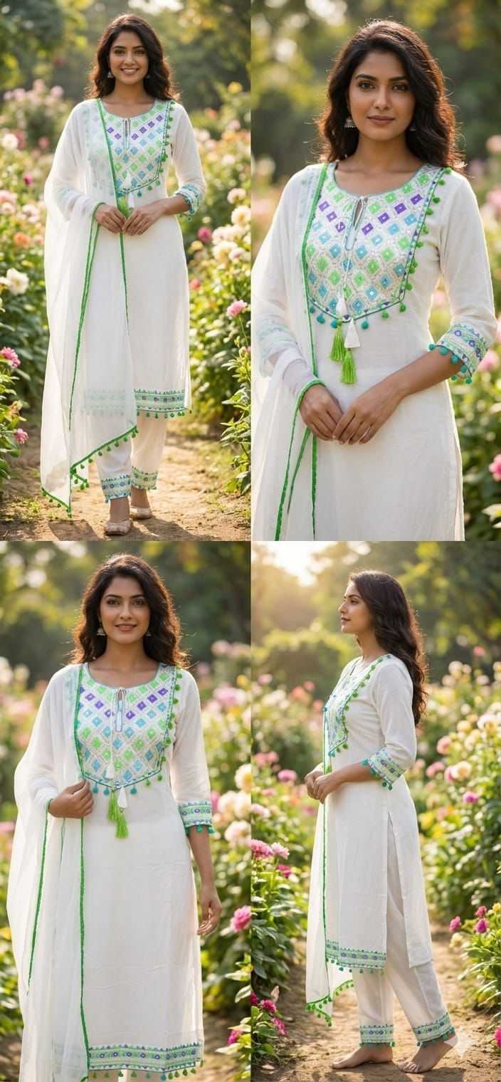 Ynf Reyon Cotton KESH730 White Kaju Suits & Dresses Festive Collections Wholesale Embroidered Suits Party Wear Dresses Cotton Dresses Manufacturer- Kapda Export