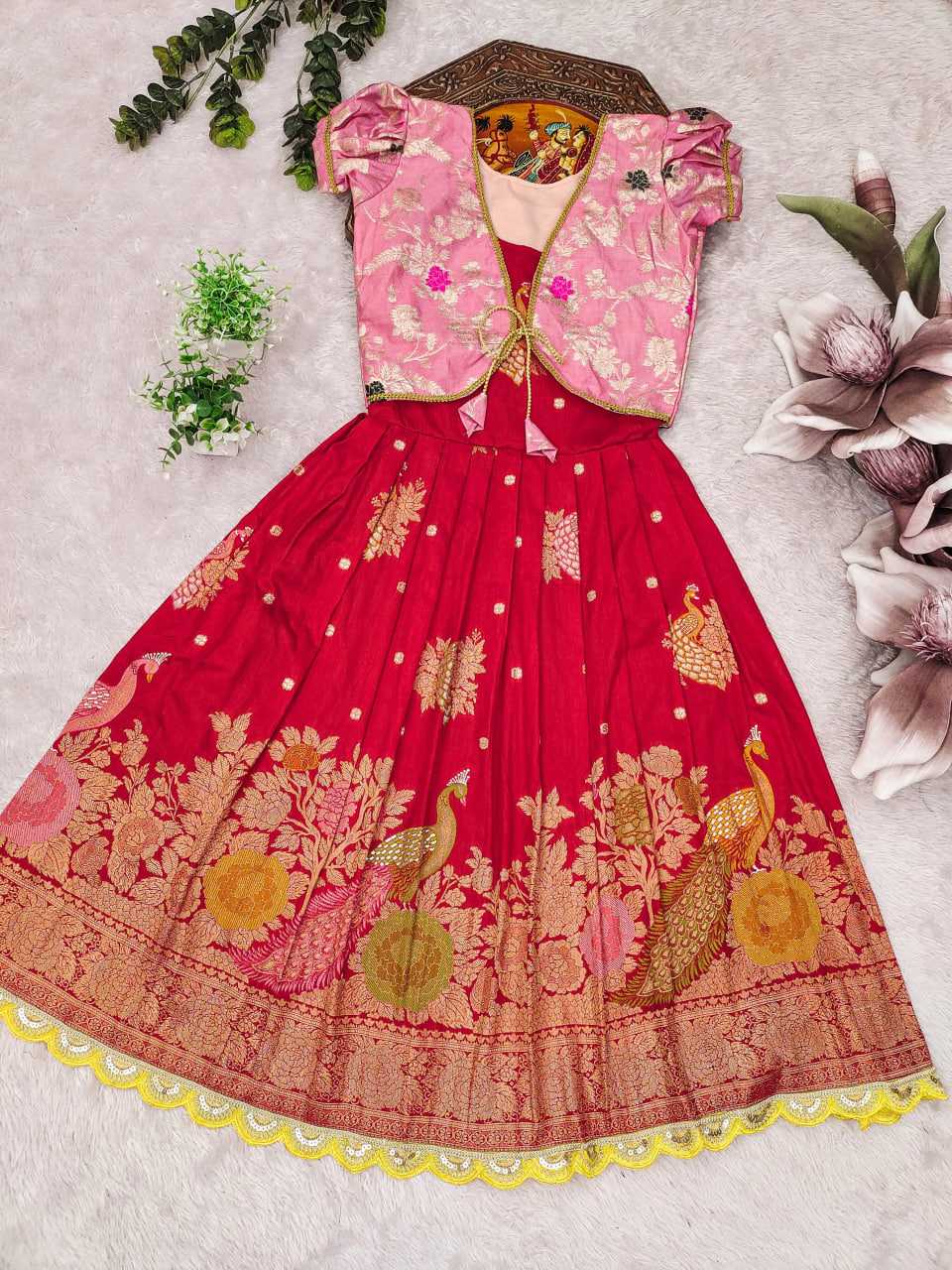 Ynf Russian Silk KESH503 8168 Kids Wear Festive Collections Wholesale Kids Gown Kids Ethnic Gowns Kids Festive Wear Manufacturer- Kapda Export