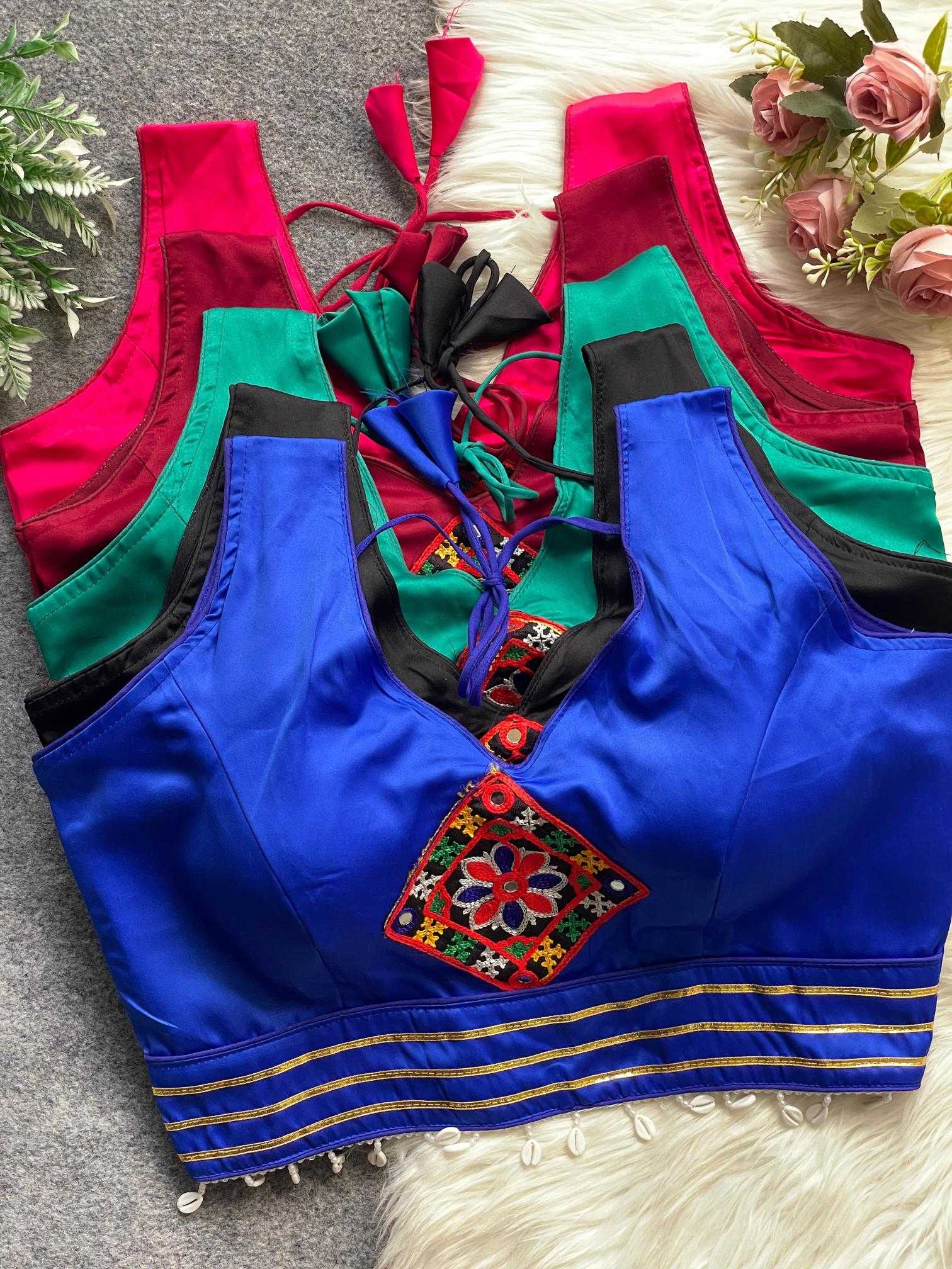 Ynf Satin KESH411 Malai Readymade Blouses Wholesale Designer Blouse Party Wear Blouse Navratri Blouses Manufacturer- Kapda Export