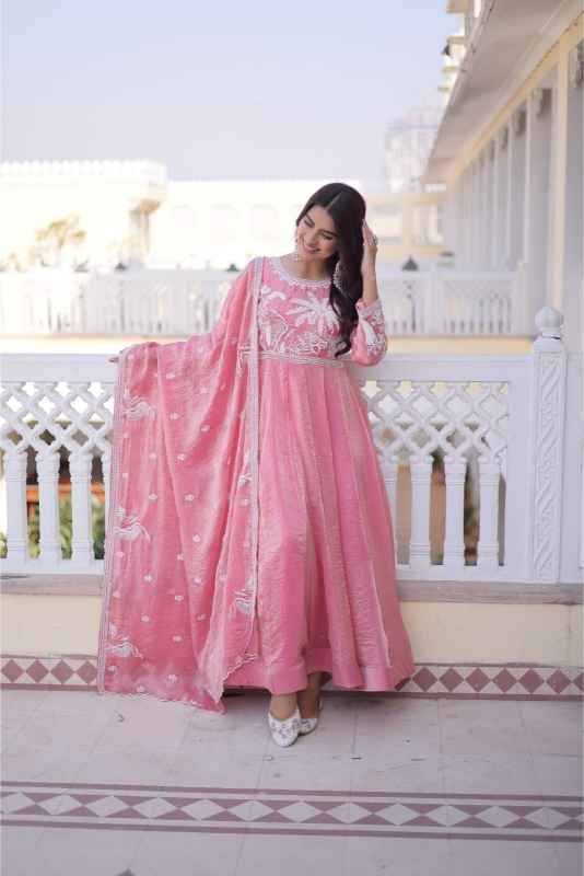 Ynf Satin KESH530 9315 Gowns Wholesale Embroidery Gowns Satin Gowns Sequin Gowns Manufacturer- Kapda Export