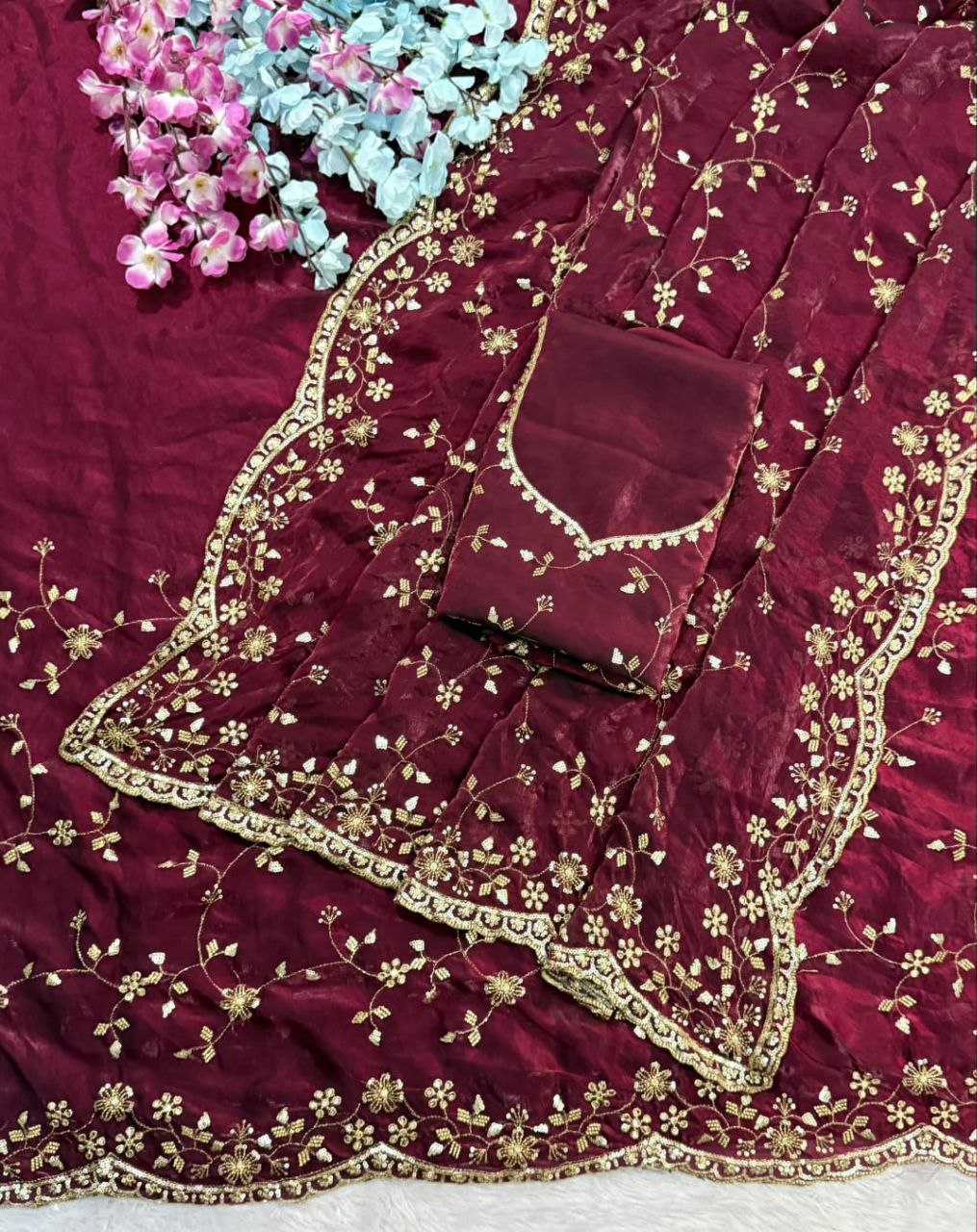 Ynf Satin KESH588 SHREE Sarees Wholesale Embroidered Sarees Sequins Work Saree Satin Sarees Manufacturer- Kapda Export