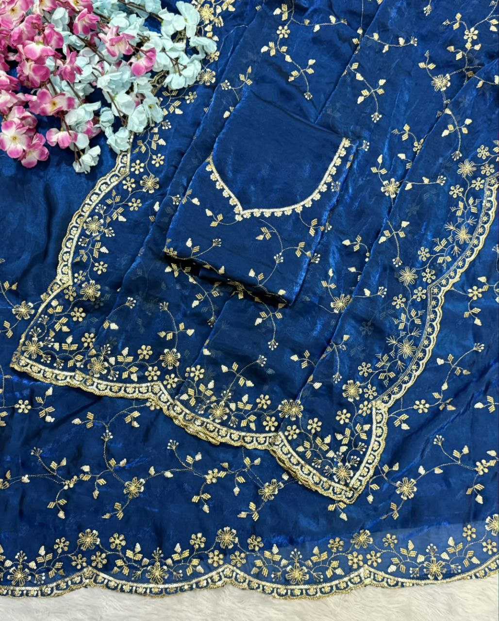 Ynf Satin KESH588 SHREE Sarees Wholesale Embroidered Sarees Sequins Work Saree Satin Sarees Manufacturer- Kapda Export