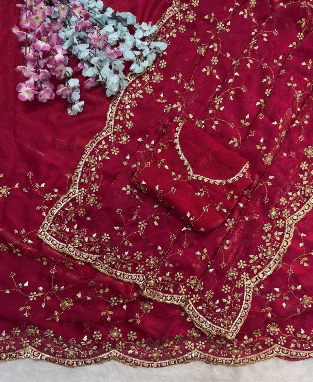 Ynf Satin KESH588 SHREE Sarees Wholesale Embroidered Sarees Sequins Work Saree Satin Sarees Manufacturer- Kapda Export