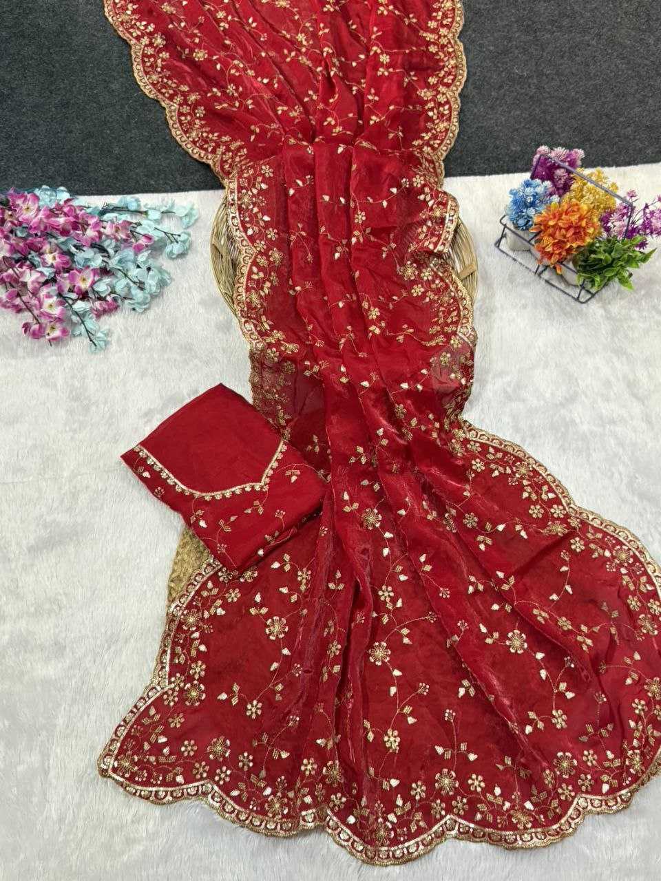 Ynf Satin KESH588 SHREE Sarees Wholesale Embroidered Sarees Sequins Work Saree Satin Sarees Manufacturer- Kapda Export