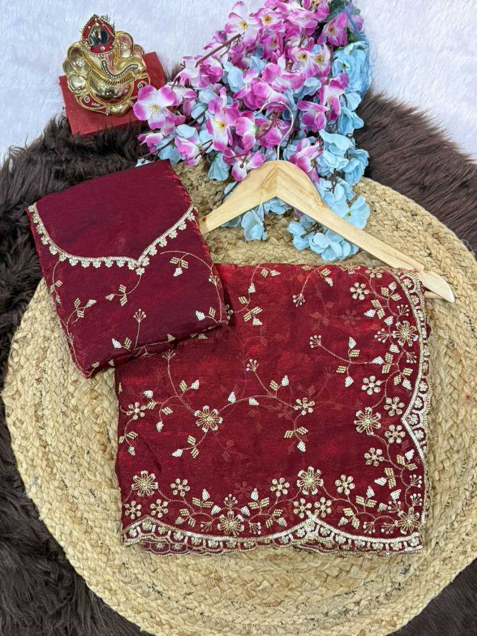 Ynf Satin KESH588 SHREE Sarees Wholesale Embroidered Sarees Sequins Work Saree Satin Sarees Manufacturer- Kapda Export