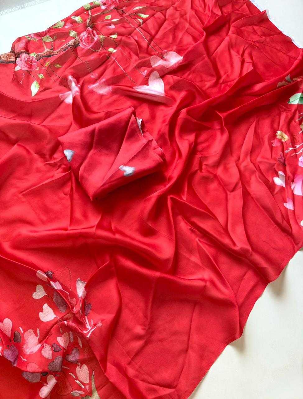 Ynf Satin KESH681 Valentine Sarees Wholesale Georgette Sarees Block Print Sarees Satin Sarees Manufacturer- Kapda Export