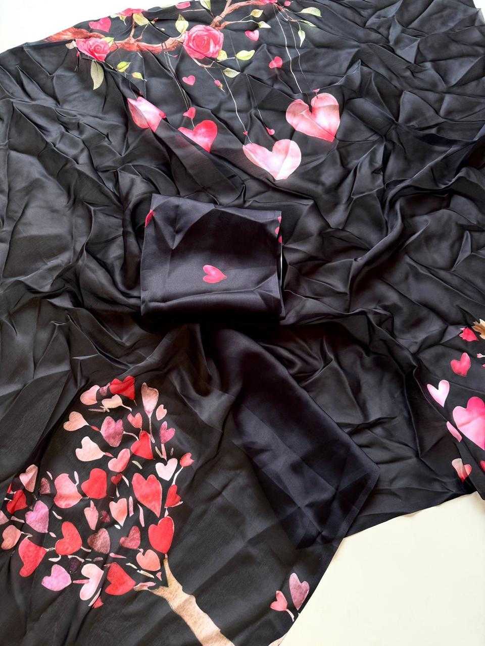 Ynf Satin KESH681 Valentine Sarees Wholesale Georgette Sarees Block Print Sarees Satin Sarees Manufacturer- Kapda Export