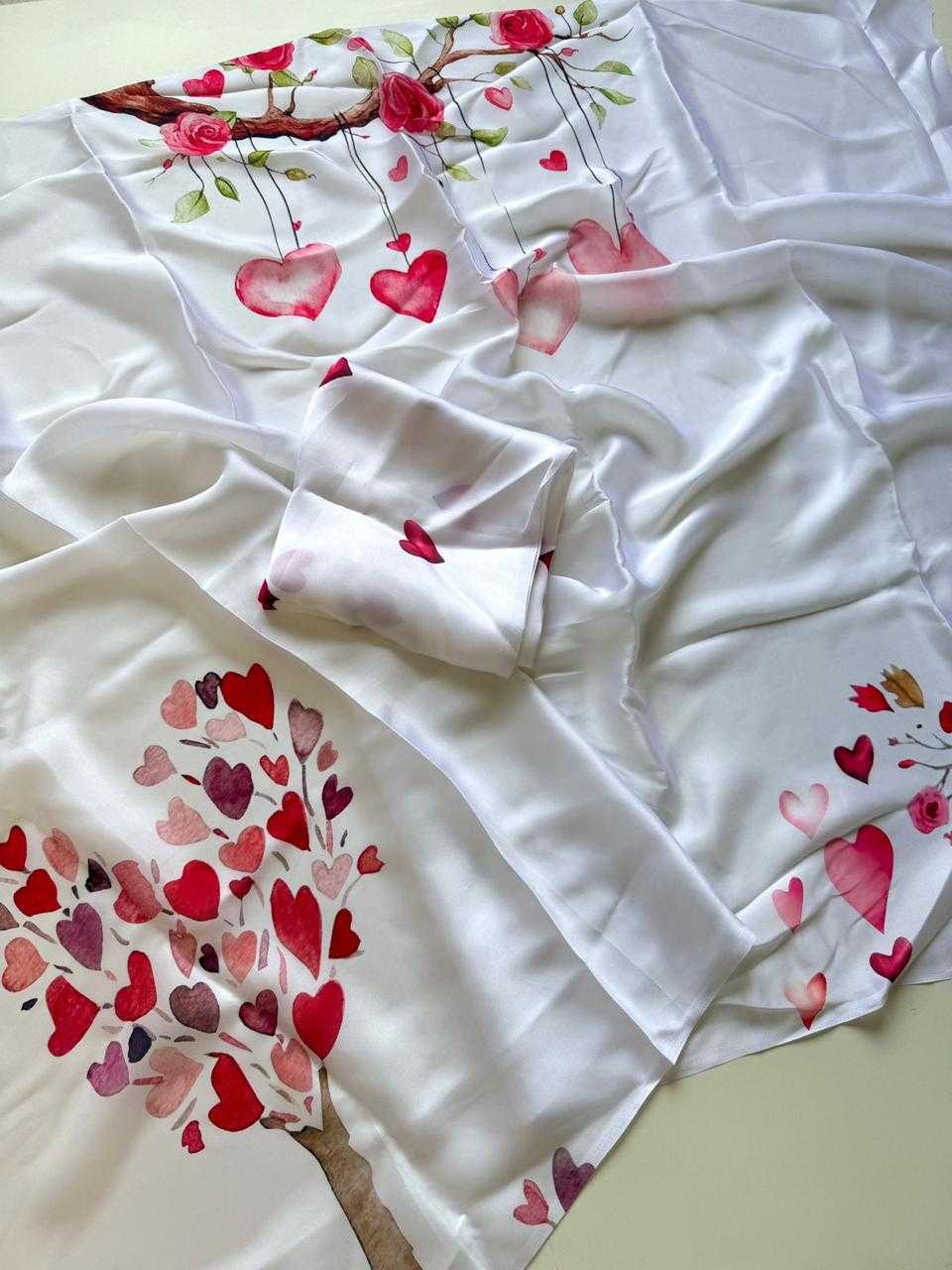 Ynf Satin KESH681 Valentines Sarees Wholesale Designer Sarees Printed Georgette Saree Satin Sarees Manufacturer- Kapda Export