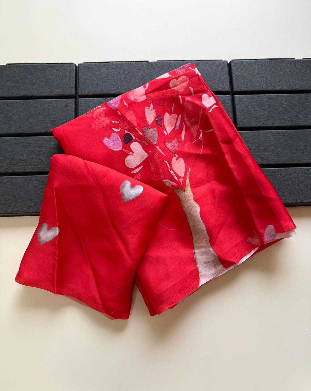 Ynf Satin KESH681 Valentines Sarees Wholesale Designer Sarees Printed Georgette Saree Satin Sarees Manufacturer- Kapda Export