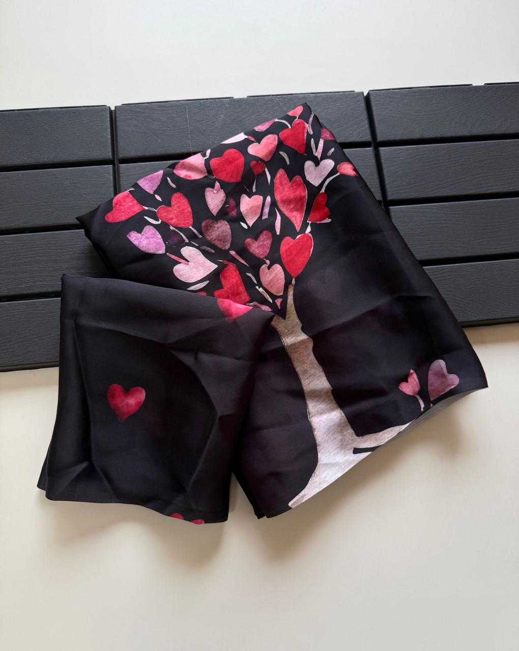 Ynf Satin KESH681 Valentines Sarees Wholesale Designer Sarees Printed Georgette Saree Satin Sarees Manufacturer- Kapda Export