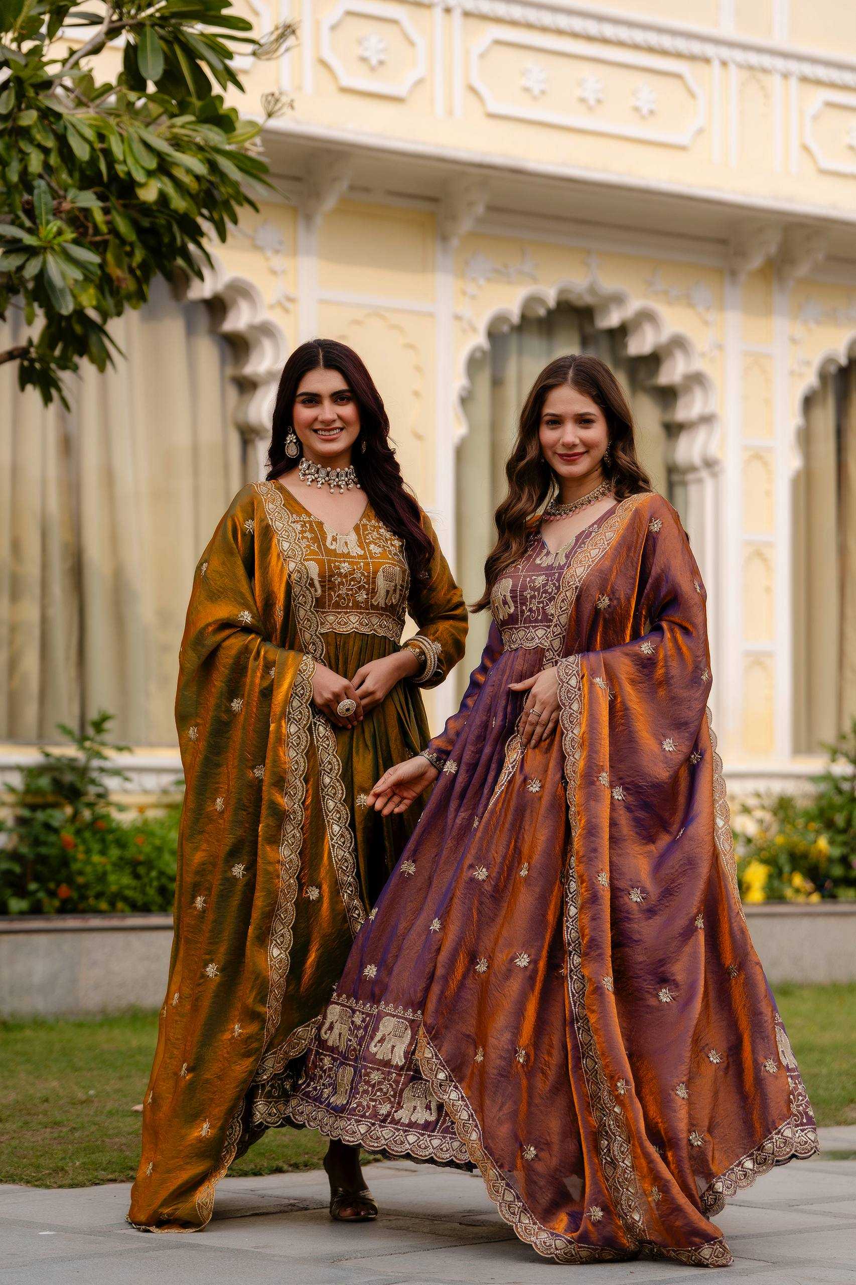 Ynf Satin RIN215 38 Gowns Wedding Collections Festive Collections Wholesale Embroidered Gown Designer Gowns Gown With Dupatta Manufacturer- Kapda Export