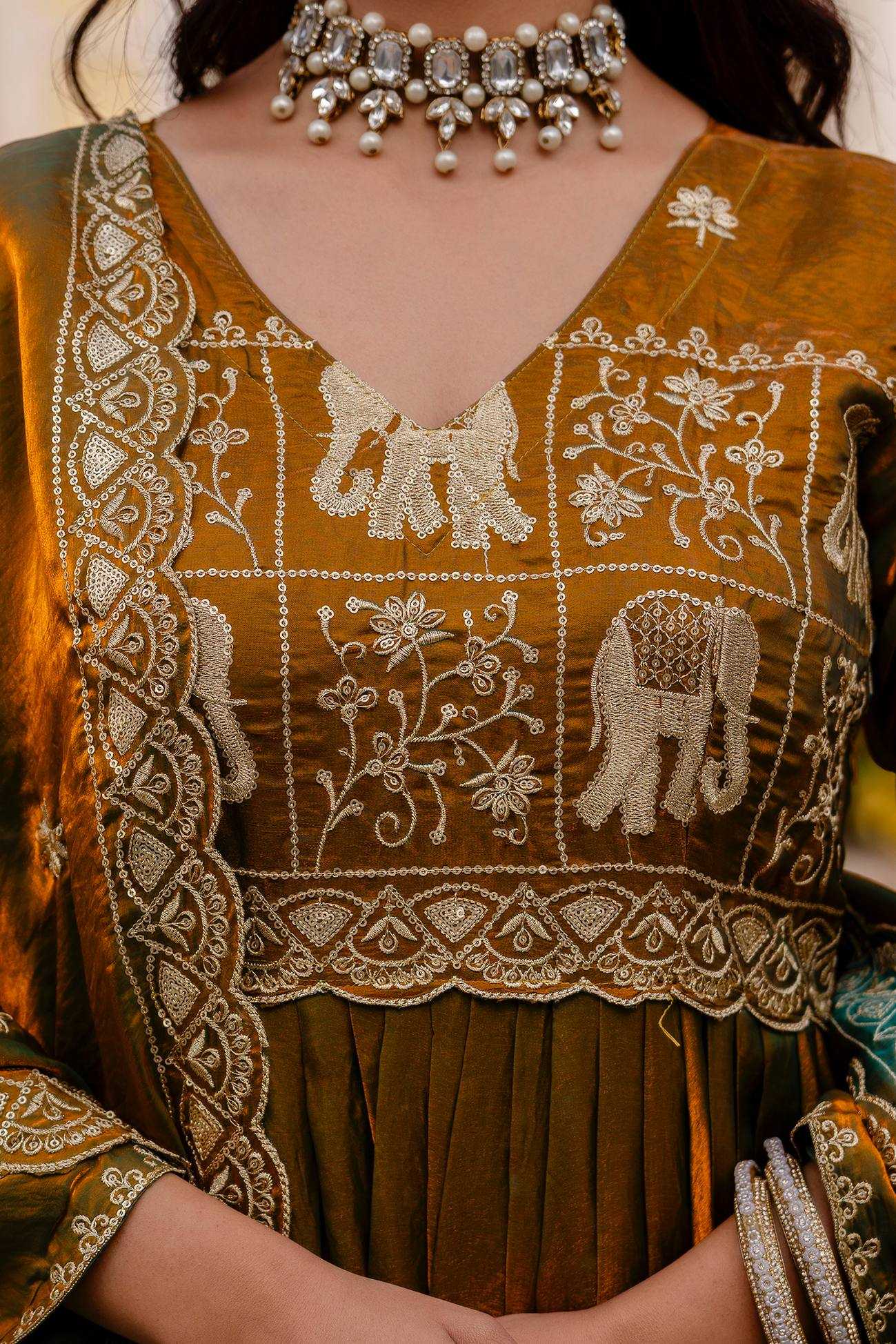 Ynf Satin RIN215 38 Gowns Wedding Collections Festive Collections Wholesale Embroidered Gown Designer Gowns Gown With Dupatta Manufacturer- Kapda Export