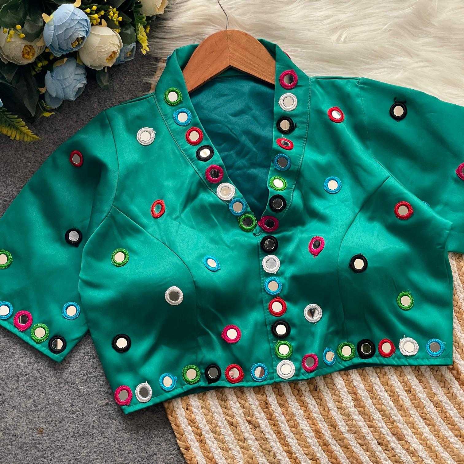 Ynf Satin Silk KESH411 SANTARA Readymade Blouses Wholesale Blouse Designer Blouse Navratri Blouses Manufacturer- Kapda Export