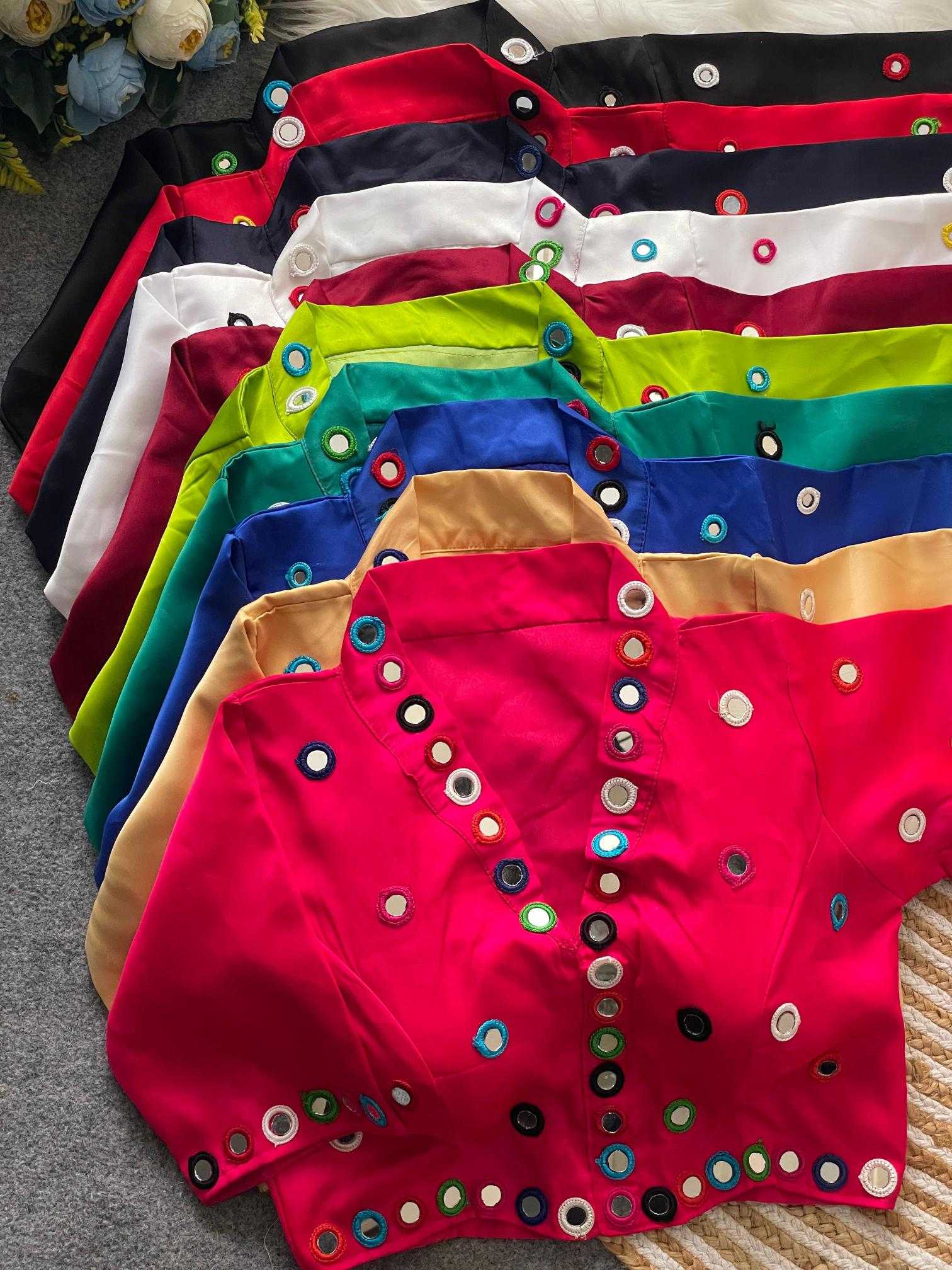 Ynf Satin Silk KESH411 SANTARA Readymade Blouses Wholesale Blouse Designer Blouse Navratri Blouses Manufacturer- Kapda Export